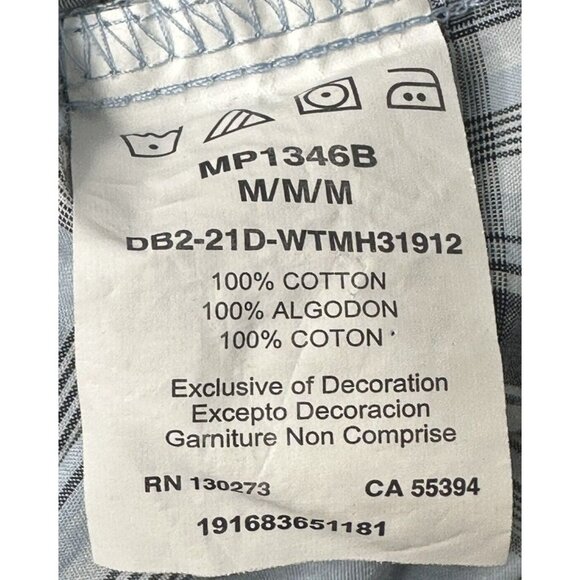 Wrangler Mens Shirt Western Cowboy Pearl Snap Embroidered Spell Out Button Up M - Picture 10 of 13